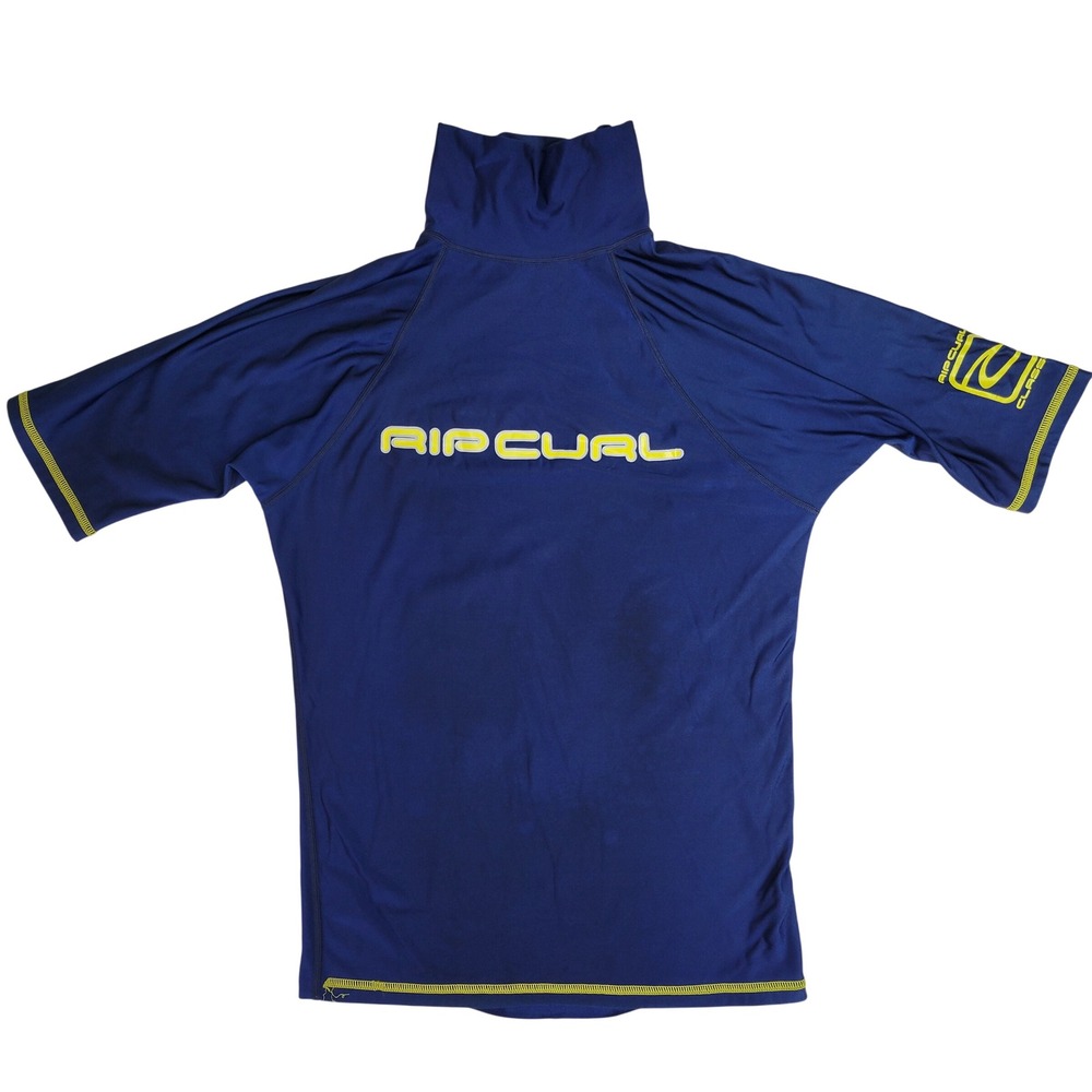 Rip Curl Men's Rash Guard Shirt Medium Navy Blue Short Sleeve Surf Top